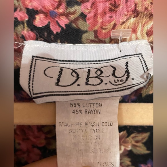 90s Vintage Floral Pearl Button Lace V Neck - Picture 4 of 4